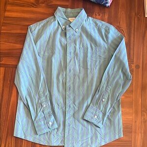 Crewcuts Boys' Blue and Green Striped Button-Down Shirt